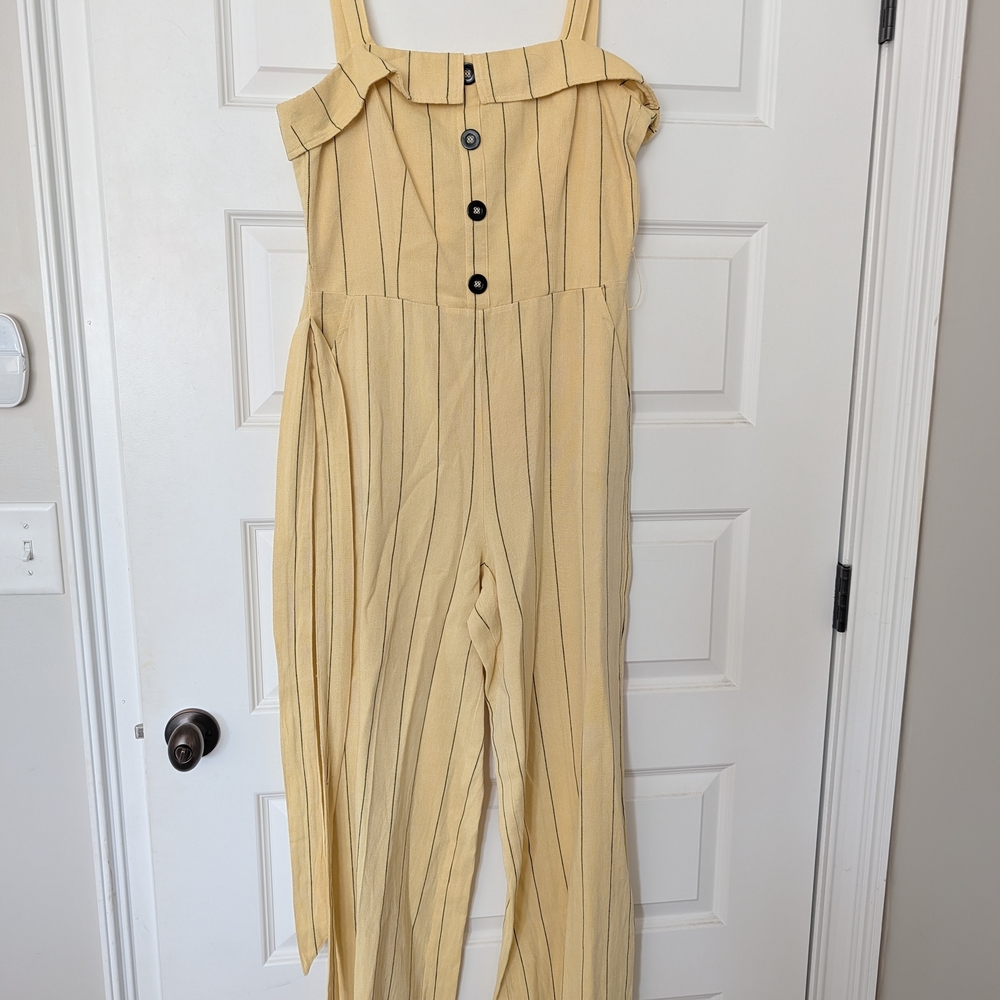 Gianni Bini Yellow Striped Jumpsuit